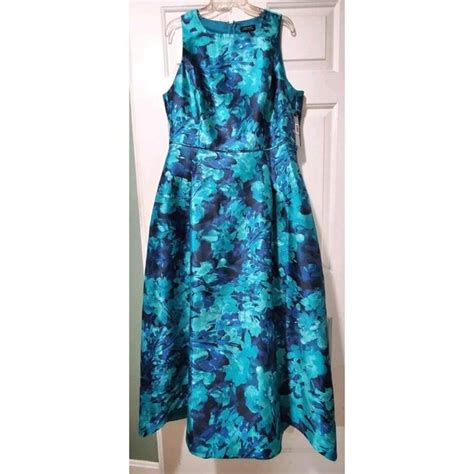 Tahari Dresses Tahari Arthur S Levine Womens Blue Floral Pocketed