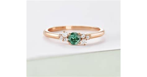 Baby Everbloom Yellow Gold Green Tourmaline Ring Gemmyo