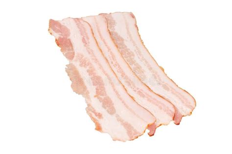 Strips of Bacon Isolated on White Stock Photo - Image of bacon, closeup ...