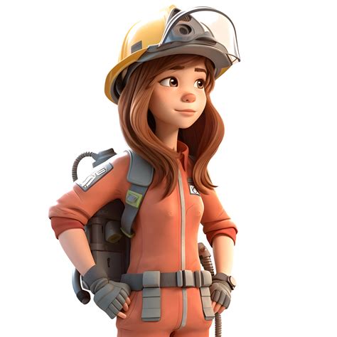 Adventurous And Fearless 3D Firefighter Women Bold And Intrepid