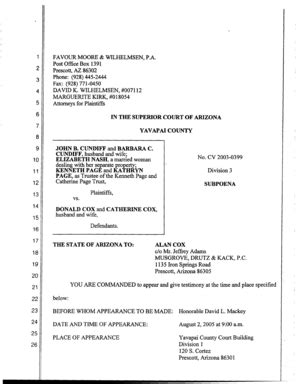 Fillable Online Apps Supremecourt Az Subpoena Issued Civil