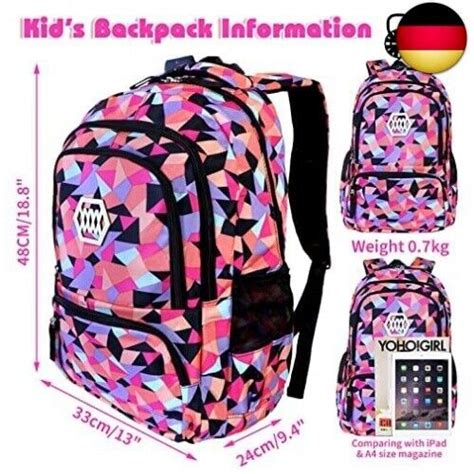 Schulrucksack Mädchen Teenager Schultaschen Jungen Ranzen Ergonomischem