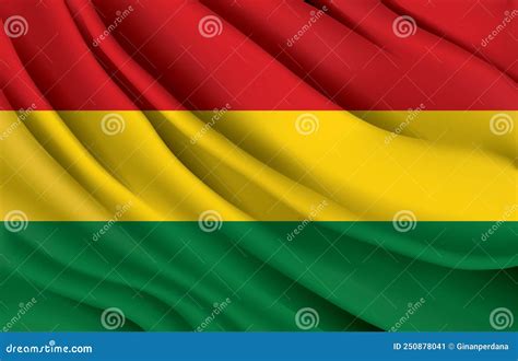 Bolivia National Flag Waving Realistic Vector Illustration Stock Vector