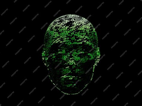 Premium Photo Dash Crypto Face Head Cyborg Abstract Furistic Hologram