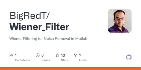 Github Bigredt Wiener Filter Wiener Filtering For Noise Removal In Matlab