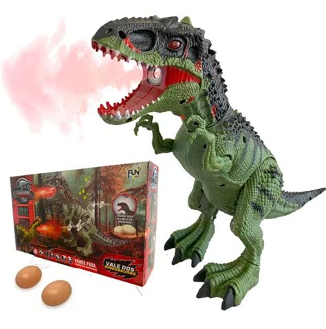 Dinossauro T Rex Solta Fuma A Brinquedo Grande Anda Sons Luz Mercadolivre