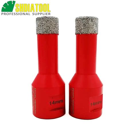 SHDIATOOL 2pcs M14 Thread Dia 14mm Vacuum Brazed Diamond Drilling Core