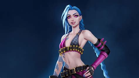 1600x900 Jinx League Of Legends Art Dive Wallpaper 1600x900 Resolution