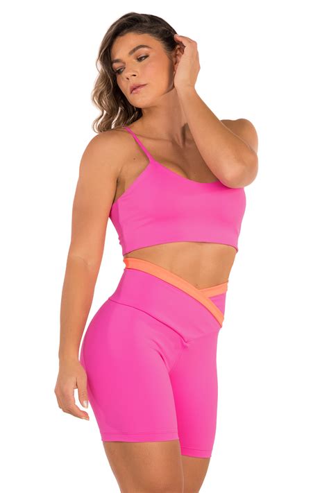 Short Dual Color Em Suplex Poliamida Donna Carioca Moda Fitness