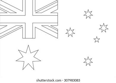 Australia Flag Outline Horizontal Vertical Stock Vector (Royalty Free ...