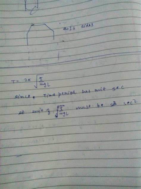 Time Period Of Simple Pendulum Small Oscillation Is Given By T 21