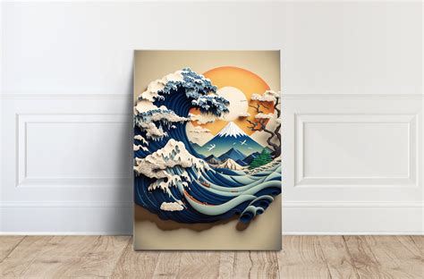 Katsushika Hokusai Posters The Great Wave Poster Japanese Art Vintage Poster Canvas Wall Art