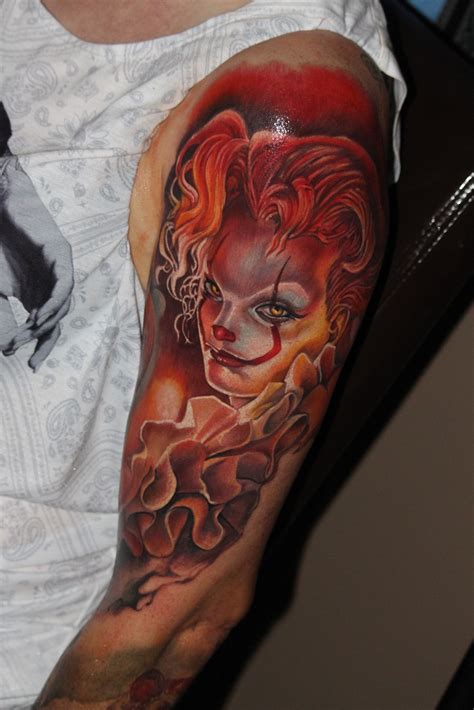 Surrealism, Color, Portrait, Realism, Horror tattoo by Damien Wickham