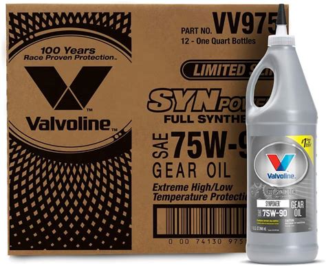 Valvoline Vv Synpower Full Synthetic Gear Oil Sae W Quart