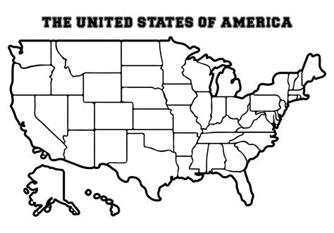 6 Best Printable 50 States Blank Map printablee