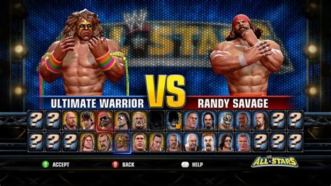 Wwe All Stars Xbox 360 Single Match Ultimate Warrior Vs Randy Savage