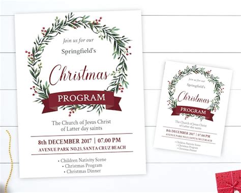 Christmas Program Invitation Poster Printable Editable | Etsy