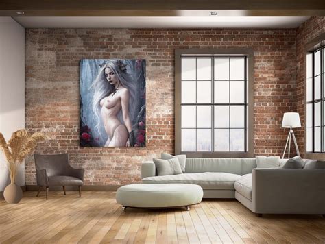 Sexy Gothic Naked Woman Wall Art Erotic Nude Woman Canvas Art Print