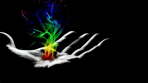 Hand Colorful Smoke Digital Art Creative Graphic Design Black ...