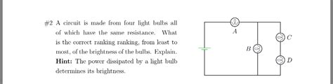 Solved A Circuit Is Made From Four Light Bulbs All Of Which