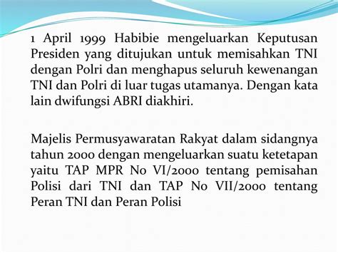 Kebijakan Netralitas Abri Dalam Pemilu Habibie