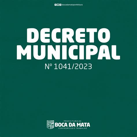 Decreto N Prefeitura De Boca Da Mata