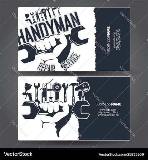 Handyman business card design Royalty Free Vector Image