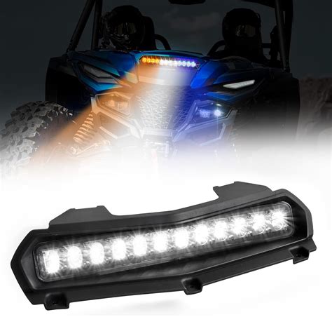 Kewisauto Led Strobe Hood Scoop Light For Yamaha Rmax 1000 Hood Accent Panel Light