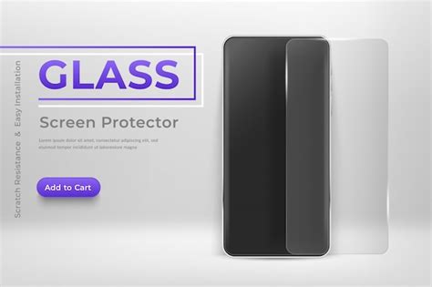 Smartphone With Glass Screen Protector Mobile Phone And Screen Protector Film Modern Cell Phone