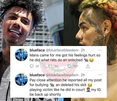 Say Cheese 👄🧀 On Twitter Blueface Thinks 6ix9ine Snitched And Got His Instagram Deleted