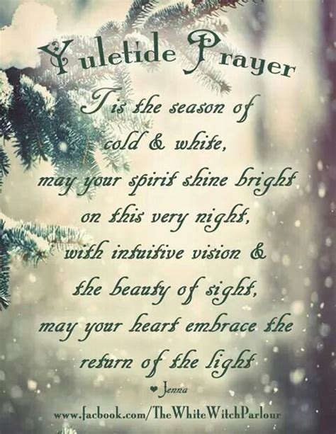 Yuletide Prayer Yule Traditions Winter Solstice Yule