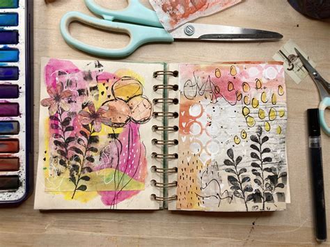 My latest mixed media art journal spreads Art Journal Pages, Junk ...