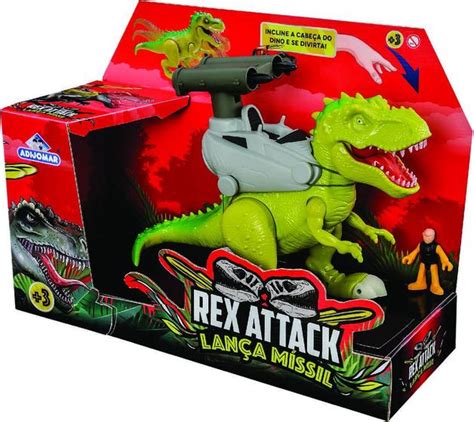 Brinquedo Dinossauro Rex Lan A Missil Luz E Som Infantil Adijomar