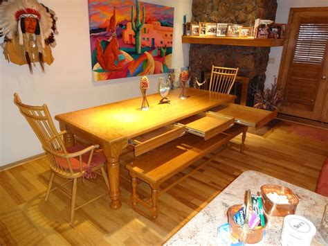 Custom Dining Table With Benches By Vail Custom Woodworking