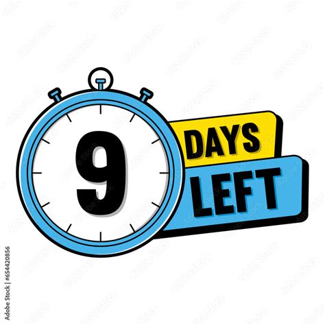 Days Left Countdown Timer Number Of Nine Days Left Promotional Social