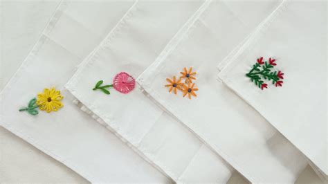 VERY EASY HANDKERCHIEF HAND EMBROIDERY DESIGNS FOR BEGINNERS WITHOUT