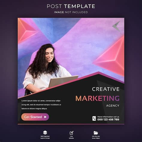 Premium Psd Creative Marketing Agency Instagram Post