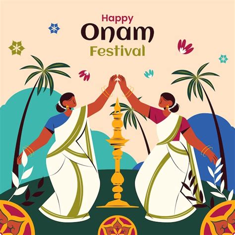 Premium Vector Flat Illustration For Onam Festival Celebration