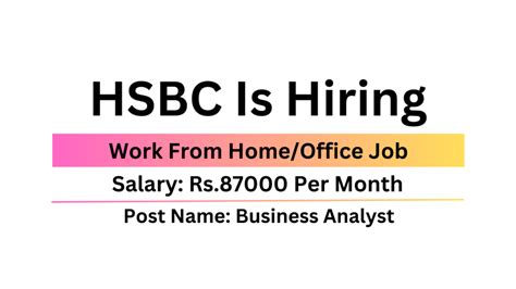 Hsbc Is Hiring For Business Analyst Work From Home Office Freshers