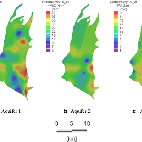 Conductivity Values K X For Three Aquifers A Aquifer 1 B Aquifer 2 Download Scientific