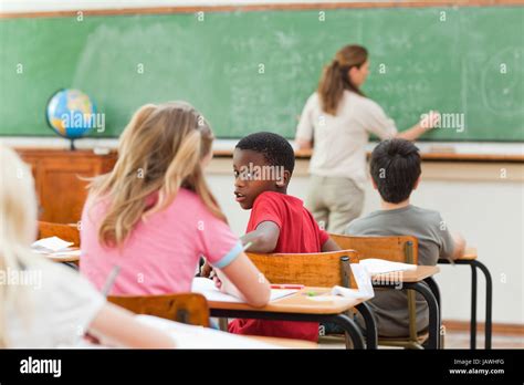 Students talking during class Stock Photo - Alamy