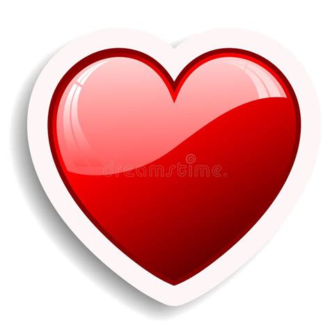 D Heart Icon Love Symbol Red Like Sign Stock Vector Illustration