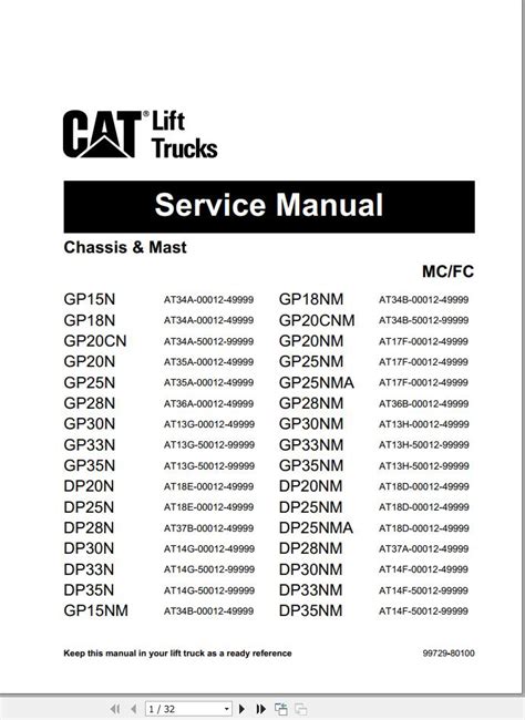 Cat Lift Truck Dp Nm Service Manual Auto Repair Manual Forum Heavy