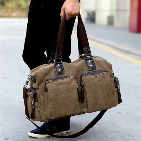 New Fashion Military Canvas Men Luggage bag Canvas Men Travel Bags Large Duffel Bags Weekend bag ...