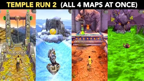 Temple Run 2 All 4 Maps At Once Sky Summit VS Frozen Shadows VS