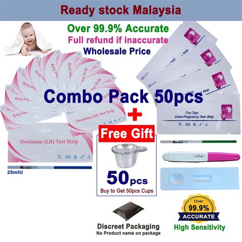 50pcs Ovulation Test Strip Opk Lh Ovulasi And Early Pregnancy Test Strip 10miu Upt Hcg Kehamilan