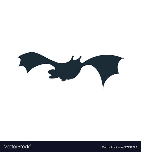 Flying Bat Silhouette Isolated Royalty Free Vector Image