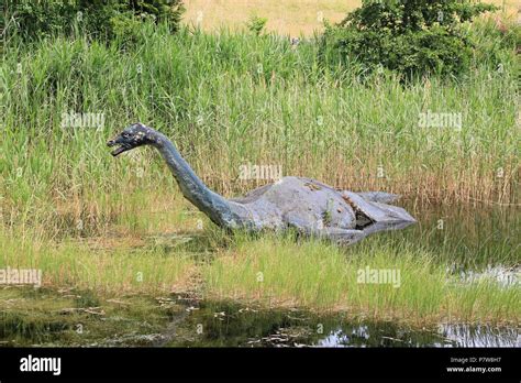 Drumnadrochit, UK. 26th June, 2018. A sculpture of the Loch Ness ...