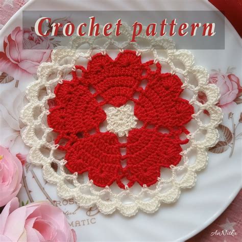 Crochet Heart Doily Etsy