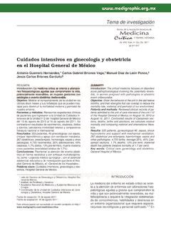 Cuidados Intensivos En Ginecolog A Y Obstetricia En Cuidados